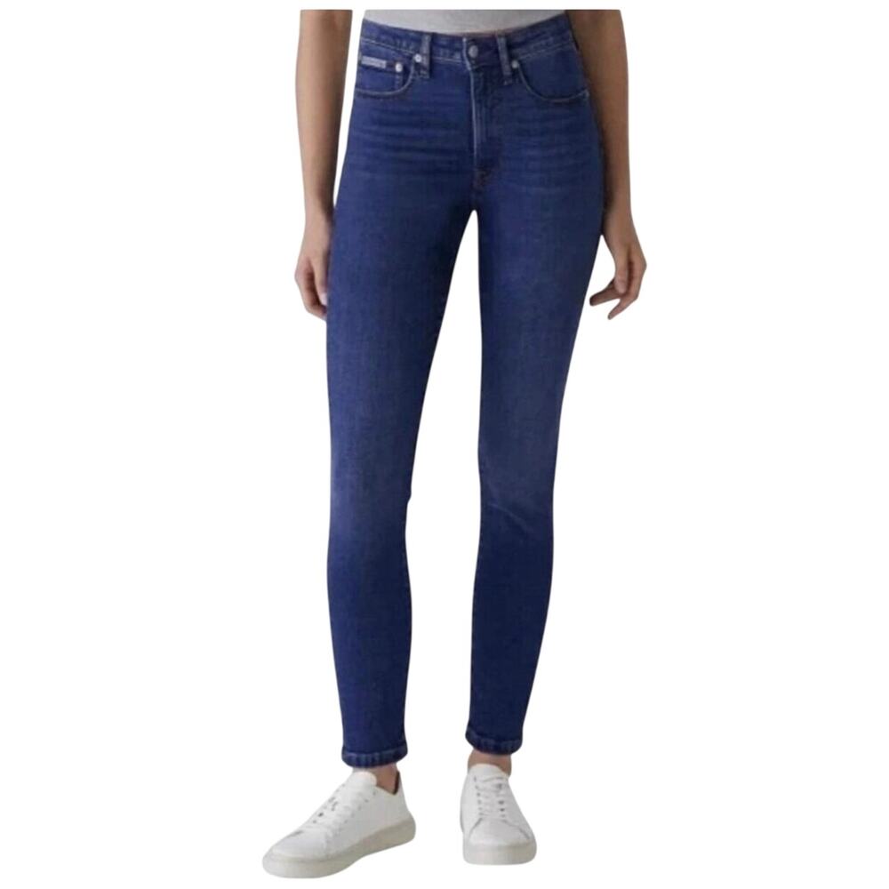Calvin Klein New Women’s High Rise Skinny Ankle Jean, Stormy blue, stretch, 28